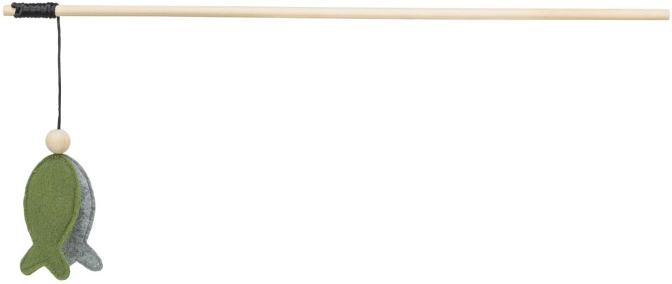 Trixie Drillepind med fisk, filt med katteurt og knitreeffekt