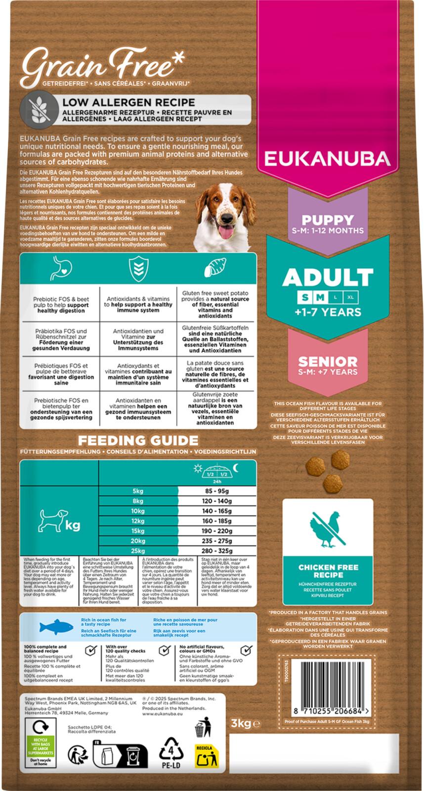 EUKANUBA Adult Small/Medium Grainfree Havsfisk