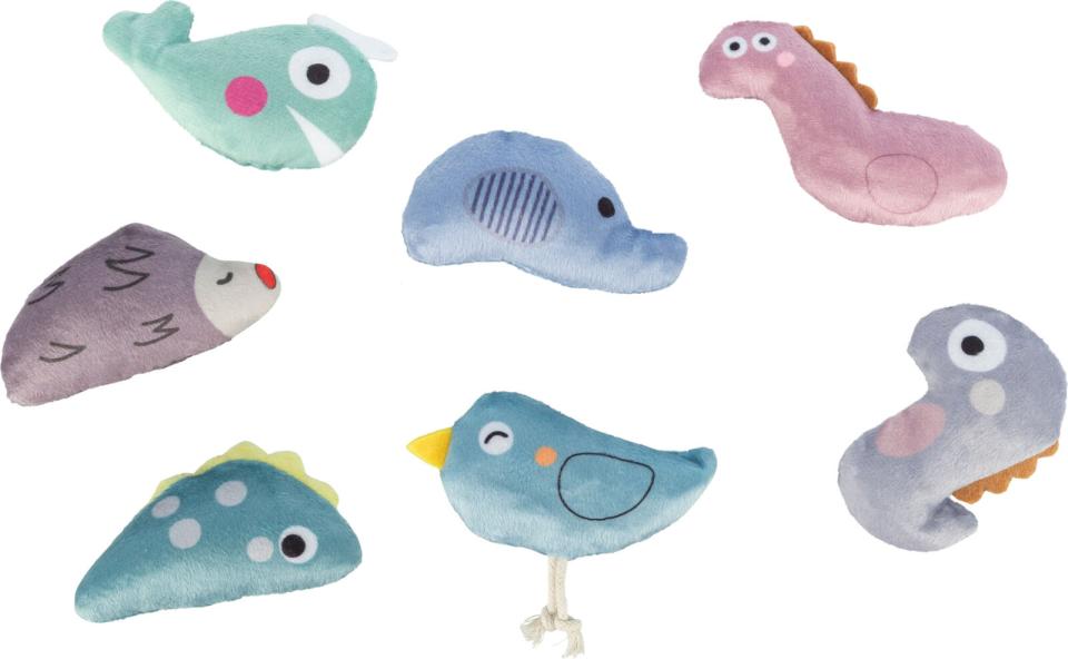 Trixie Dinos and Animals kattelegetøj, forskellige figurer