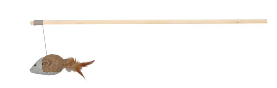 Drillepind, mus med fjer