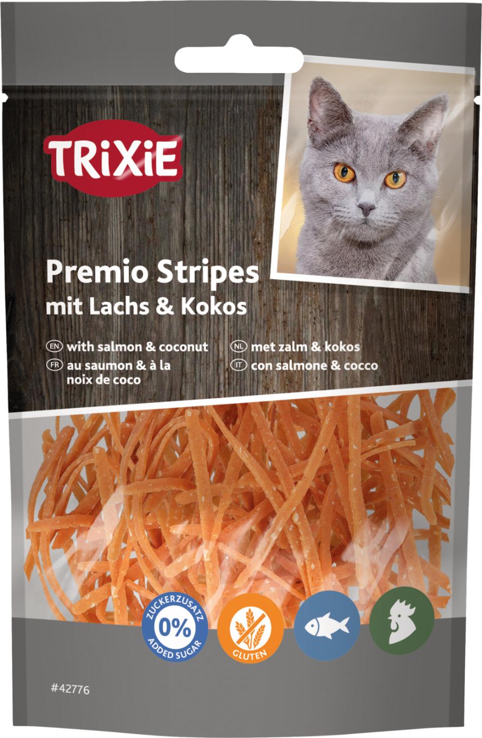 Trixie Premio Stripes med laks og kokosnød