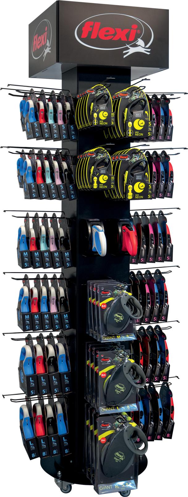 Flexi 4-sidet gulvdisplay med tester