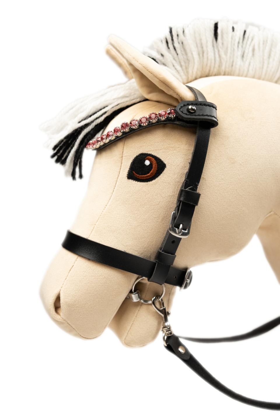 My Hobby Horse Browband, black with pink stones