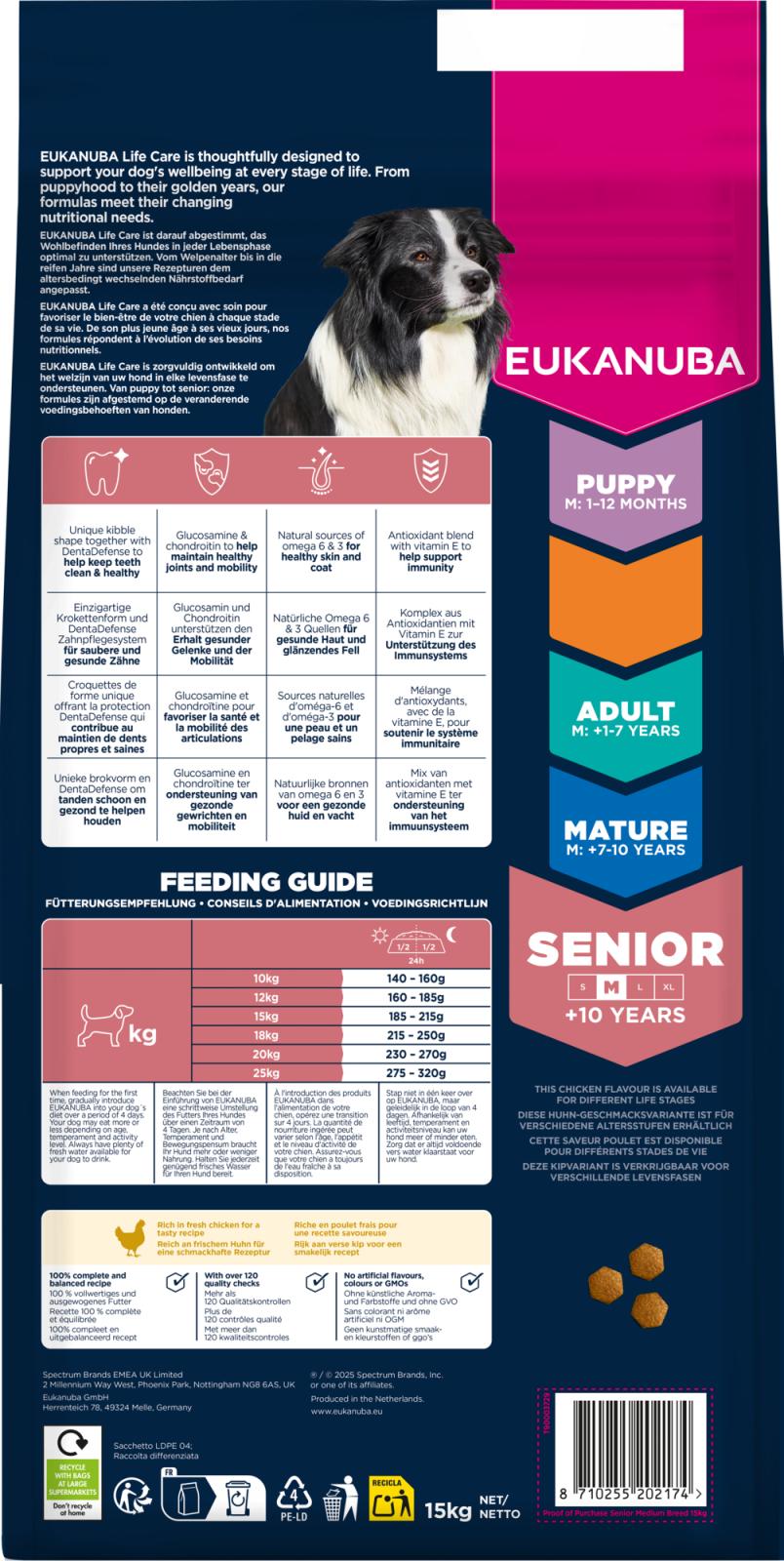 EUKANUBA Senior Medium Breed kylling