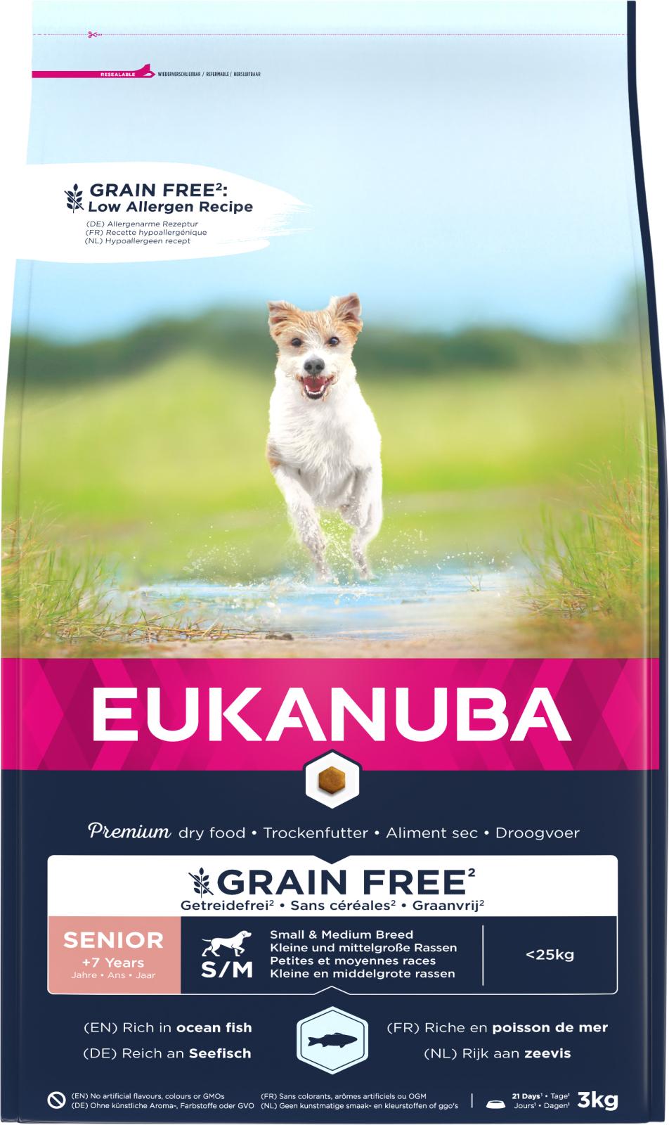 EUKANUBA Senior Small/Medium Grainfree havfisk