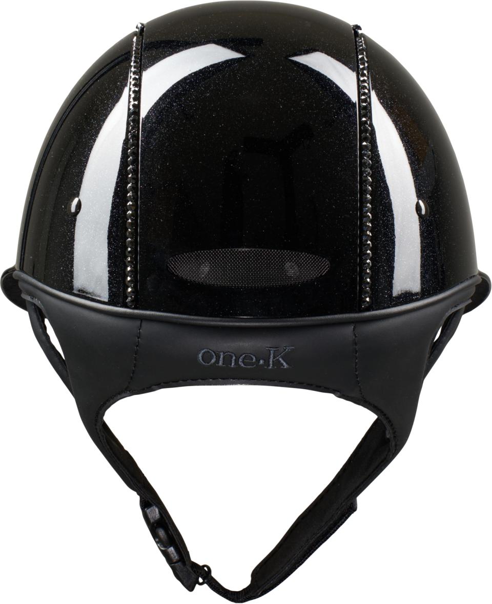 One K MIPS Avancé Lux ridehjelm - shimmer, svart swarovski pipe