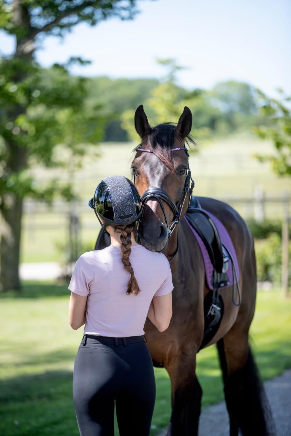 One K Avancé ridehjelm - glitter topp, swarowski pipe