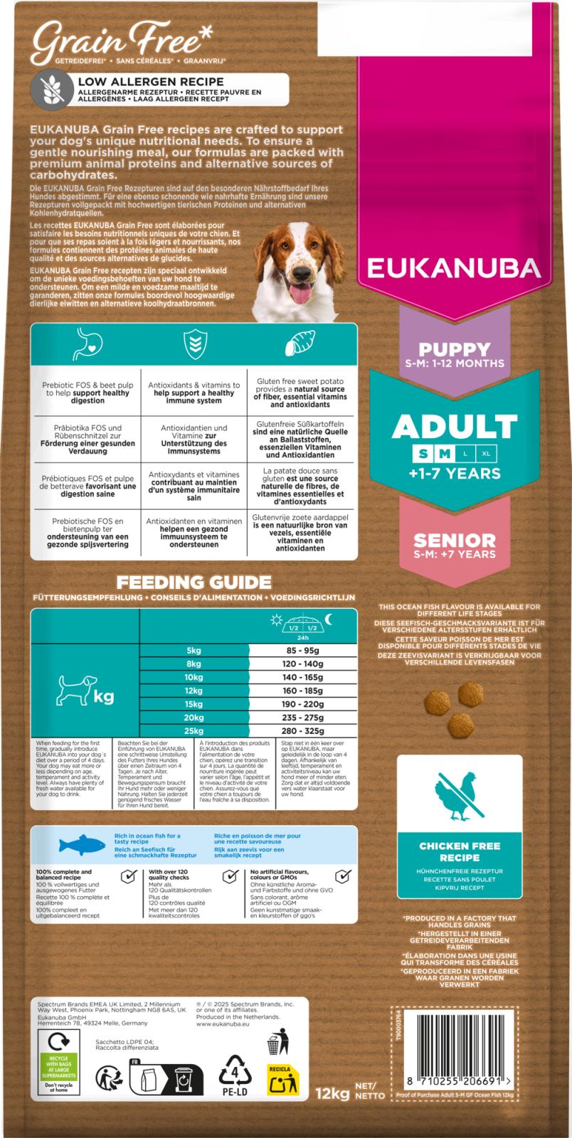 EUKANUBA Adult Small/medium Grainfree havfisk