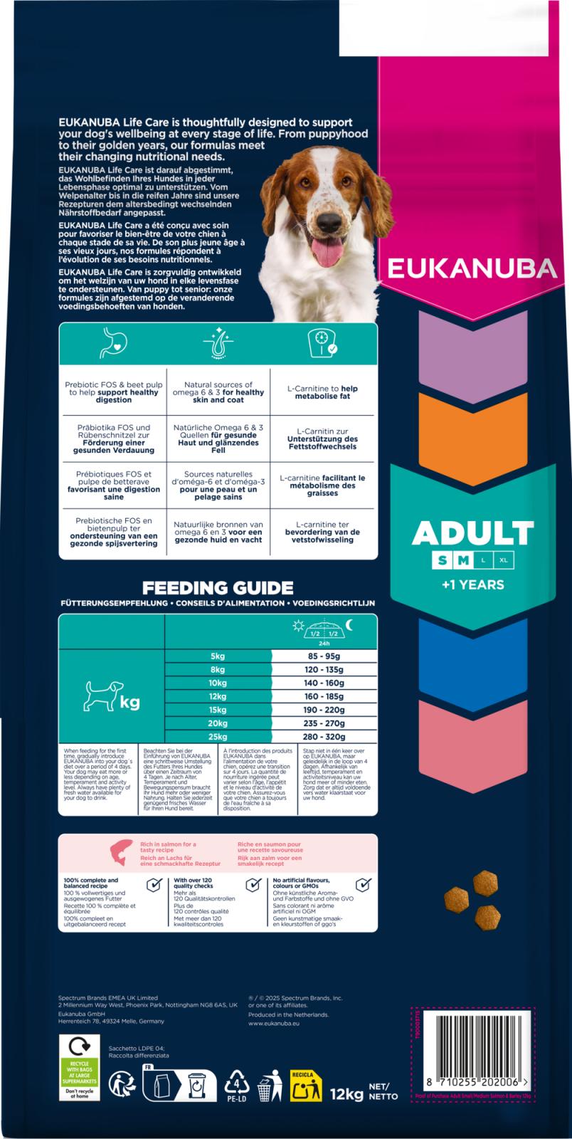 EUKANUBA Adult Small/medium Breed laks & byg