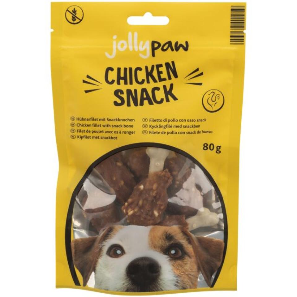 Jolly Paw Chicken Snack, kylling filet med snack ben