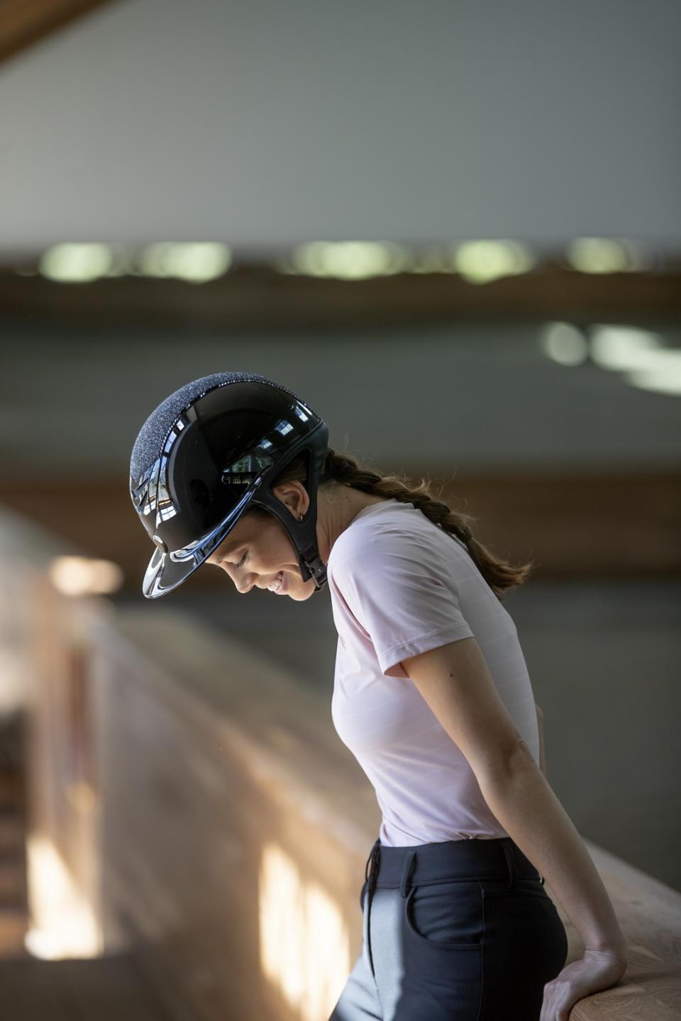 One K Avancé ridehjelm - glitter topp, swarowski pipe