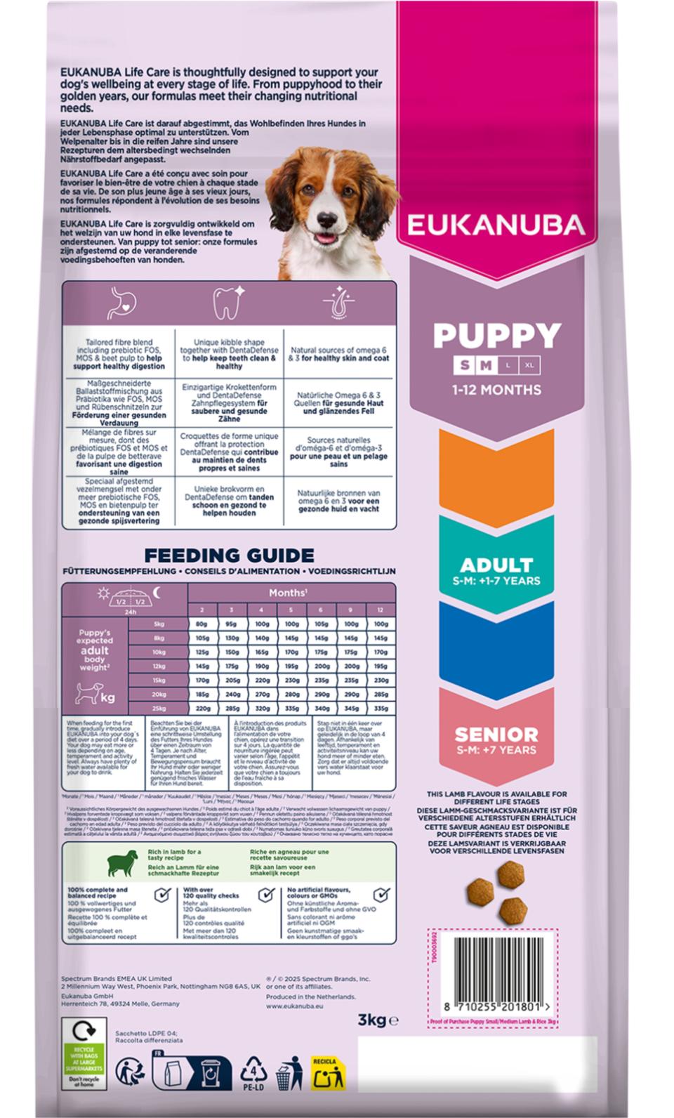 EUKANUBA Puppy Small/medium Breed Lam & Ris