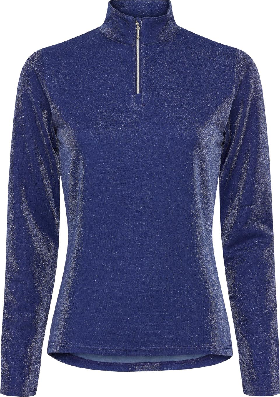 Equipage Shimmer langærmet ridebluse m/ halv lynlås