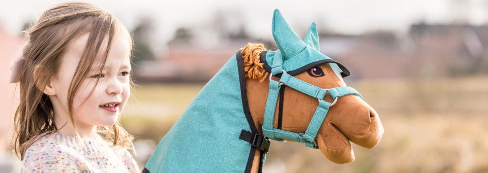 My Hobby Horse Blanket & Ear Bonnet, blue glitter