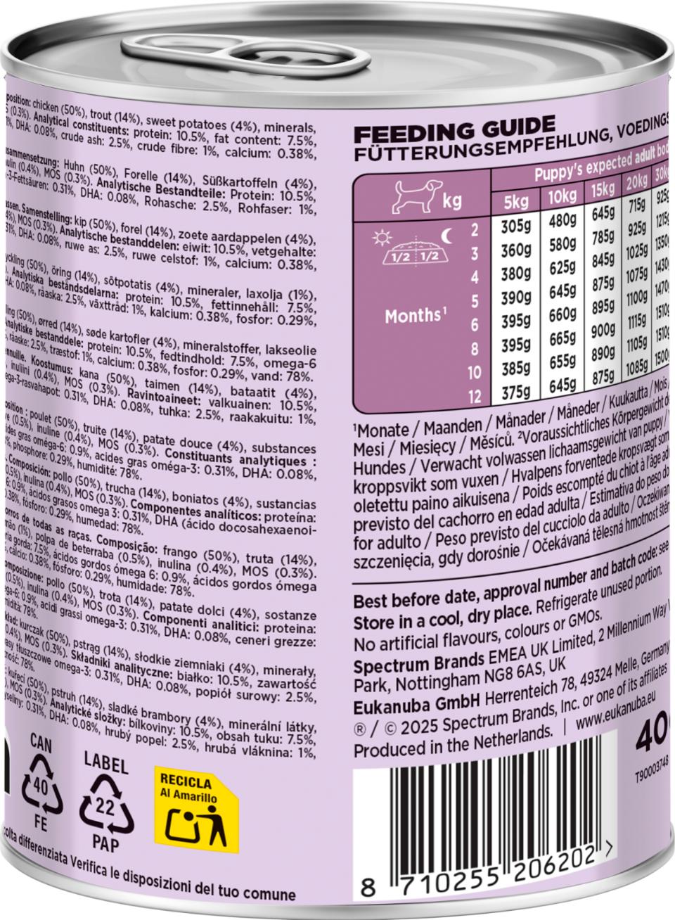 Eukanuba Puppy hundevådfoder, ørred med sødkartoffel