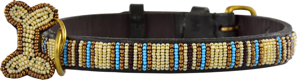 Kampuni håndlavet hundehalsbånd Skinny Blå Nile