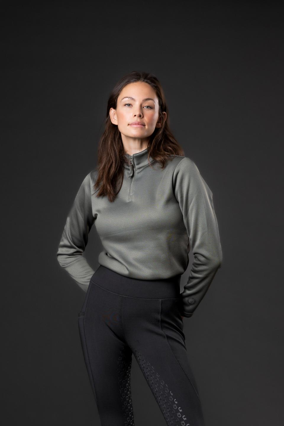Equipage Scarlet langärmeliges Reithemd mit halbem half-zip