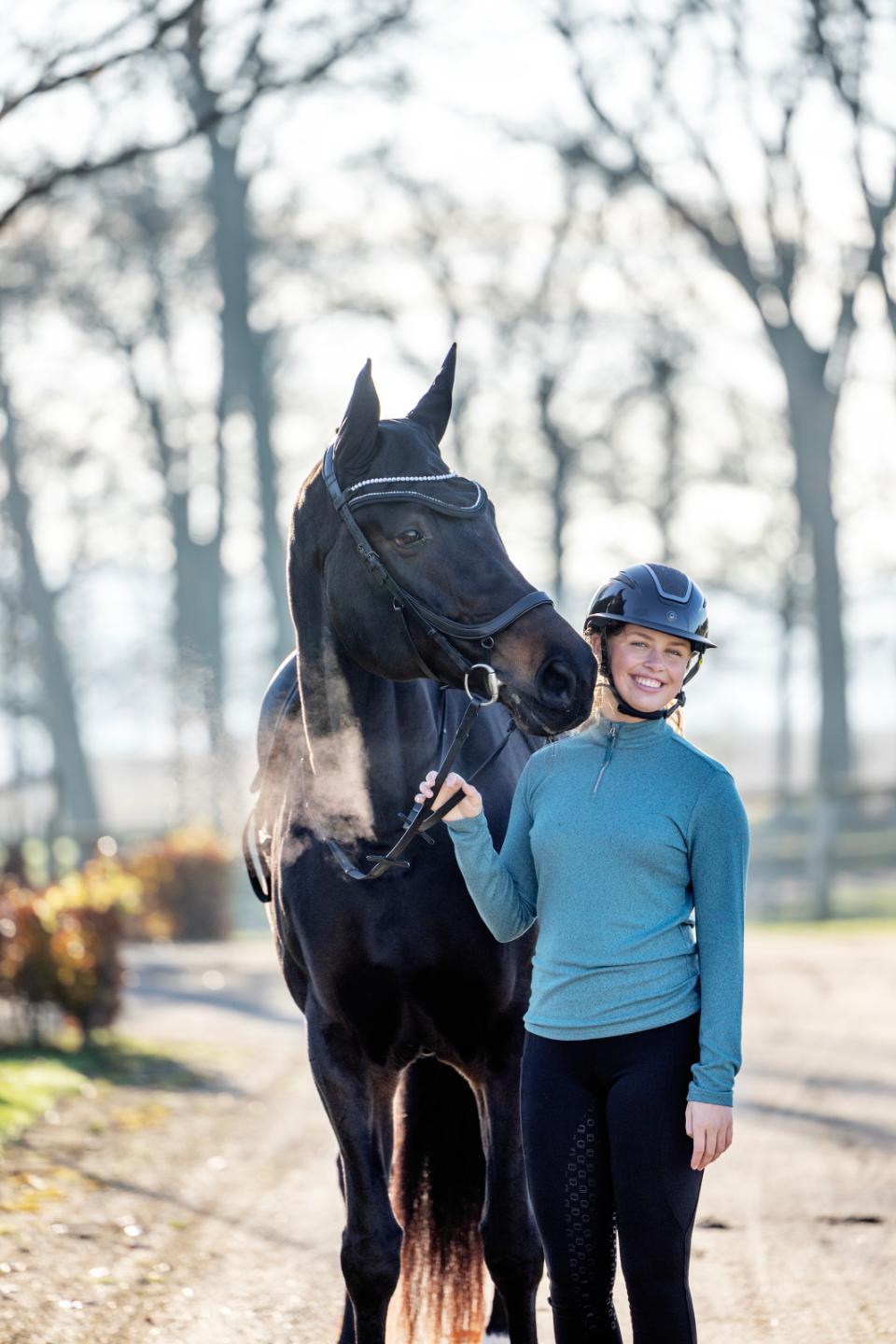 Equipage Stacey langærmet half-zip rideshirt