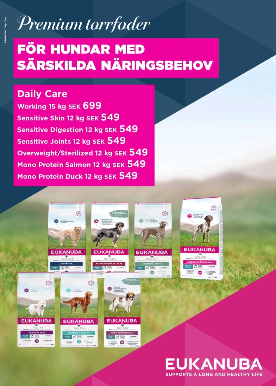 Eukanuba plakat Daily Care (svensk tekst)