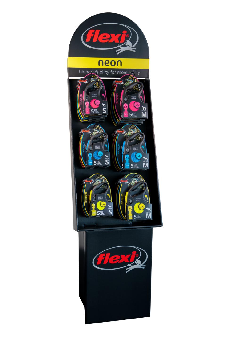 Flexi-display Neon med 6 krokar, 1-sidig