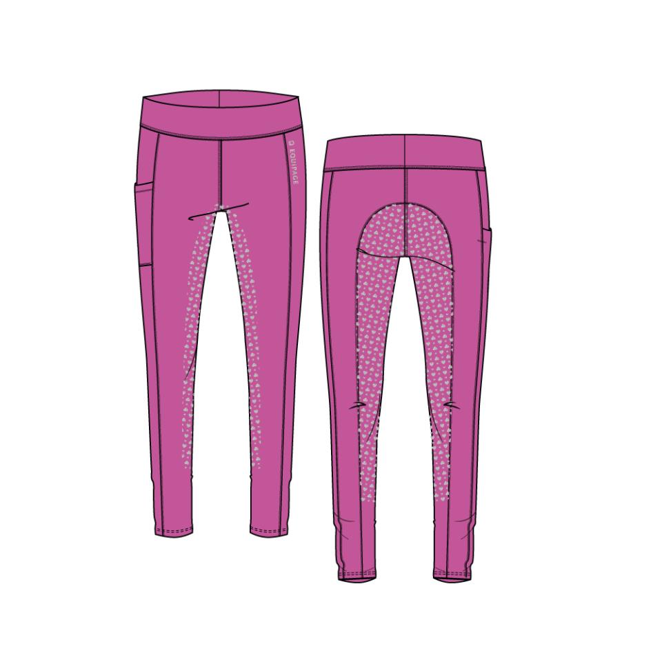 Equipage Molly Heart glitter ridetights med fullgrip