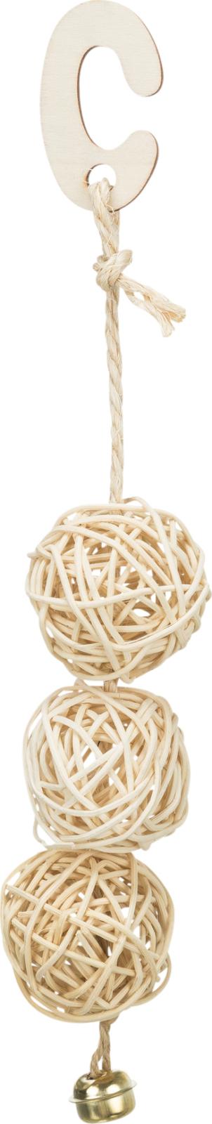 3 Rattan balls with bell