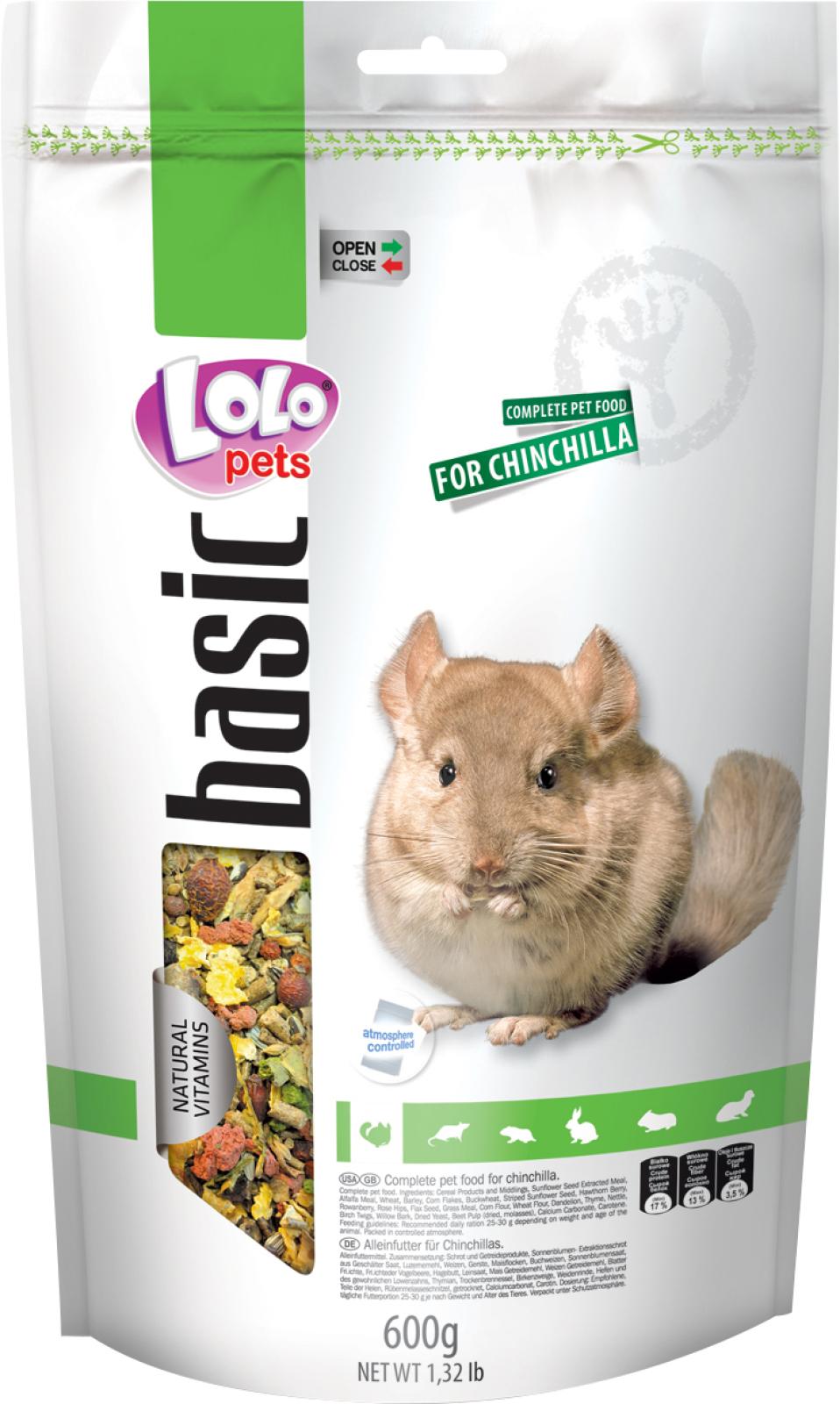 Lolo Pets Chinchilafoder, komplet, genluk