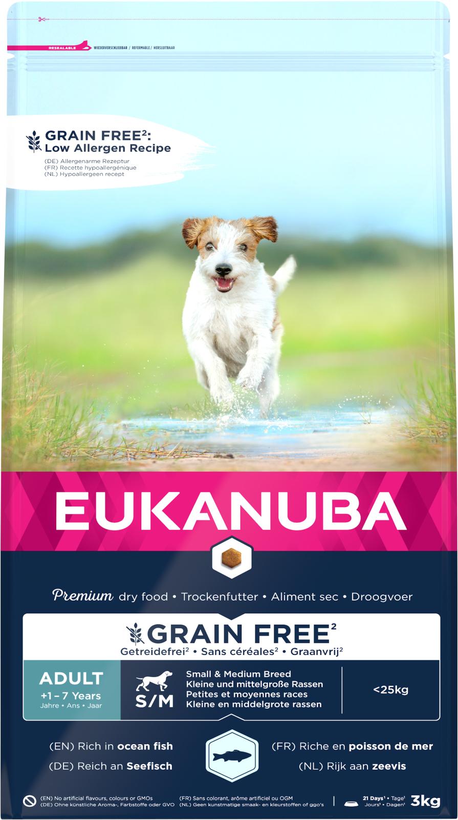 EUKANUBA Adult Small/Medium Grainfree havfisk
