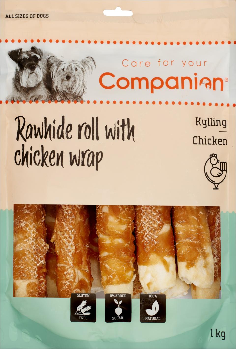 Companion Rawhide Roll with wrap (kylling)