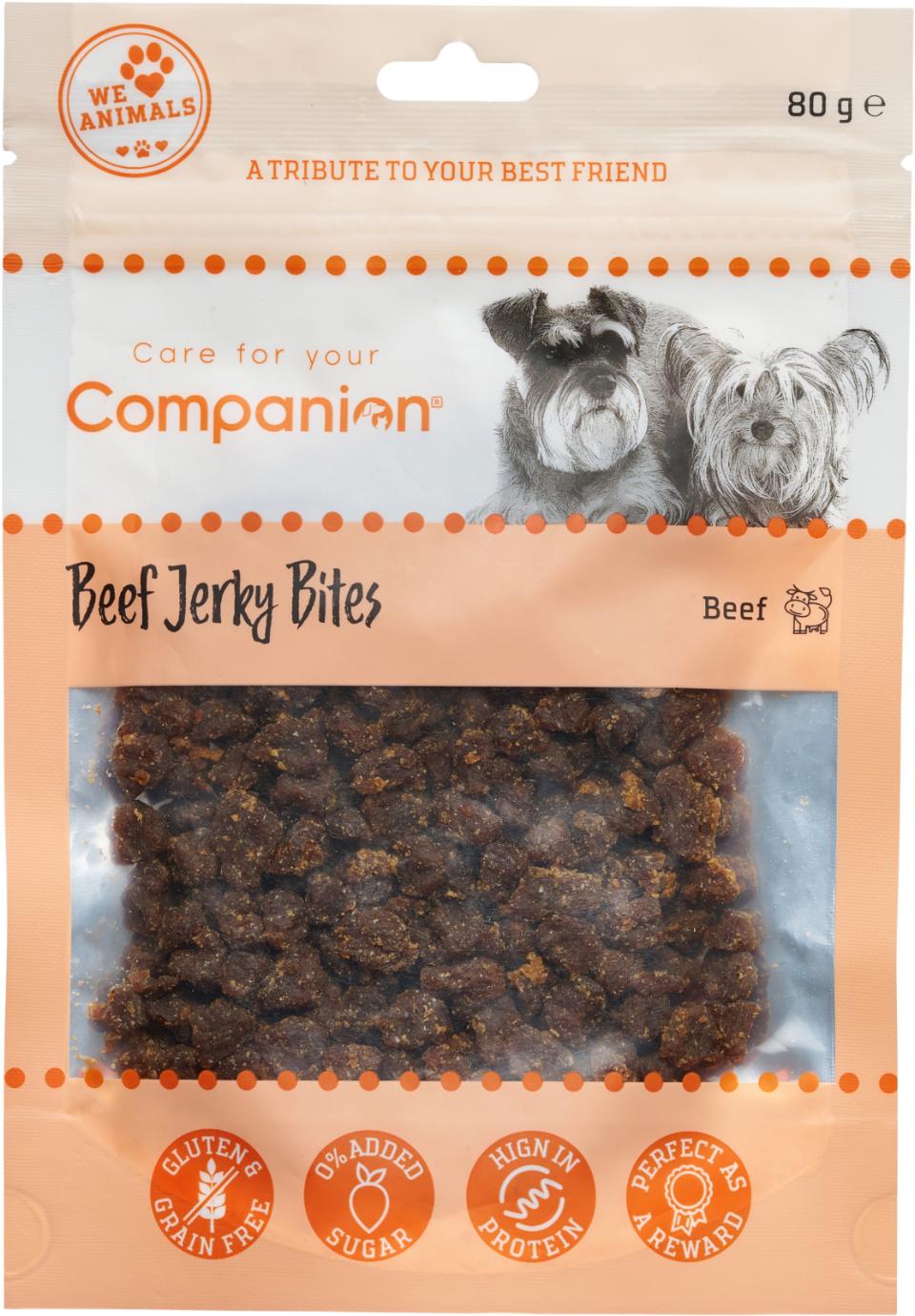 Companion Beef jerky bites - tørret oksekød i bidder