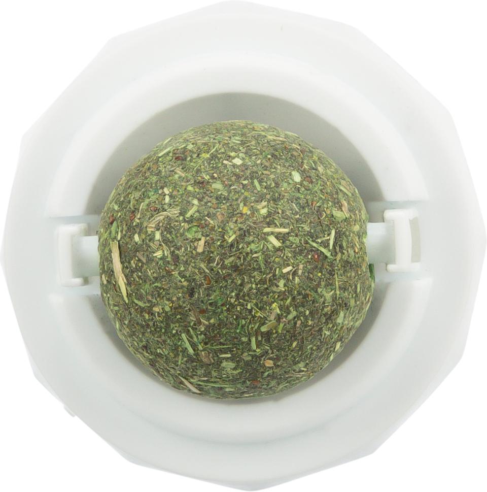 Catnip ball with holder