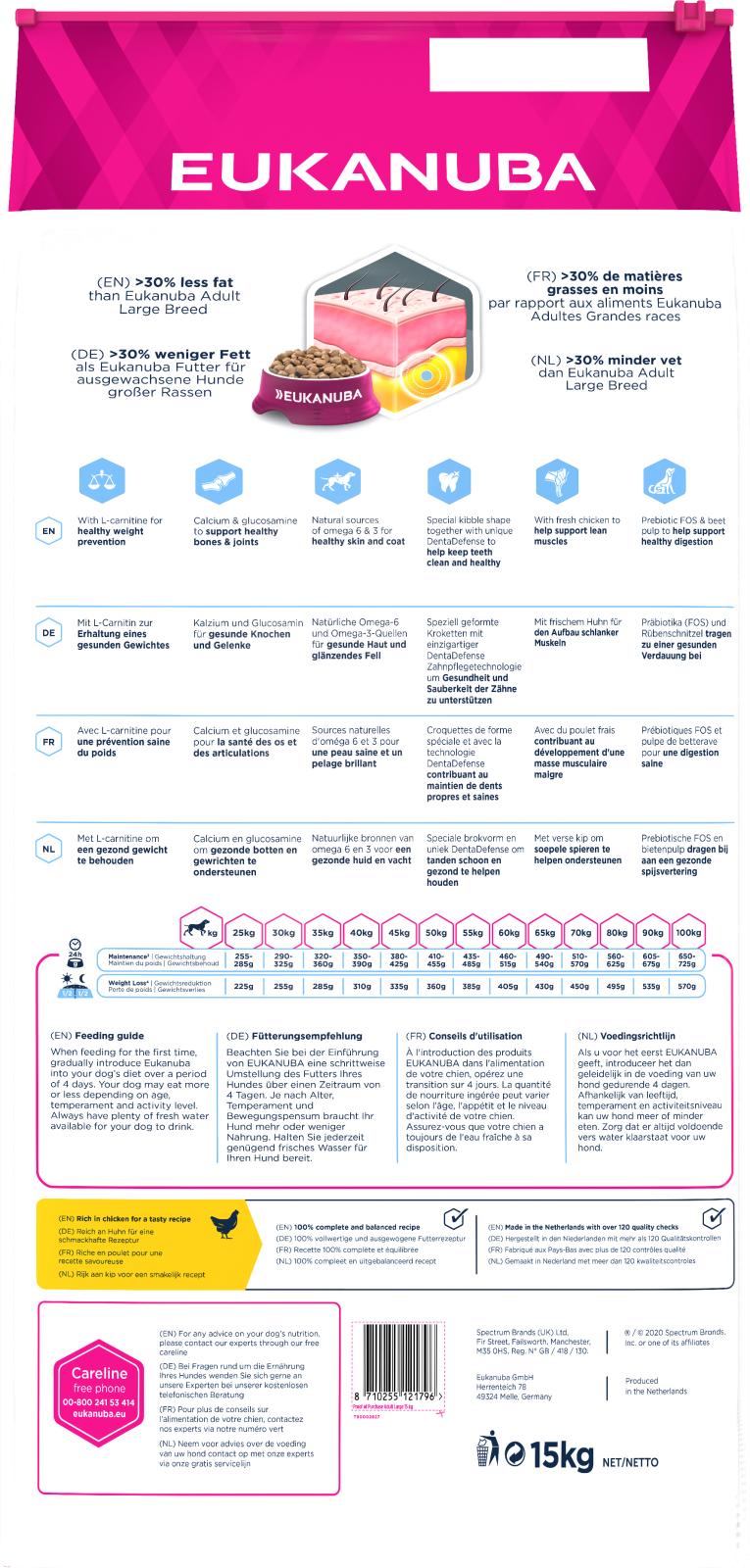 EUKANUBA DailyCare Adult Large Breed Weight Control