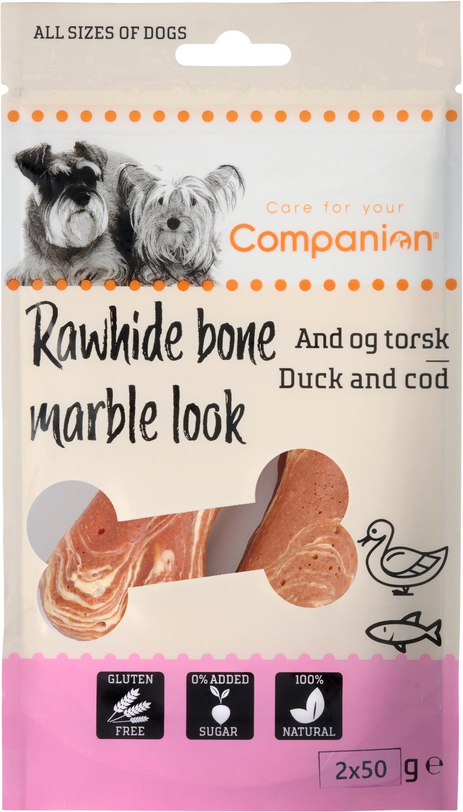Companion Rawhide bone marble look (and og torsk)