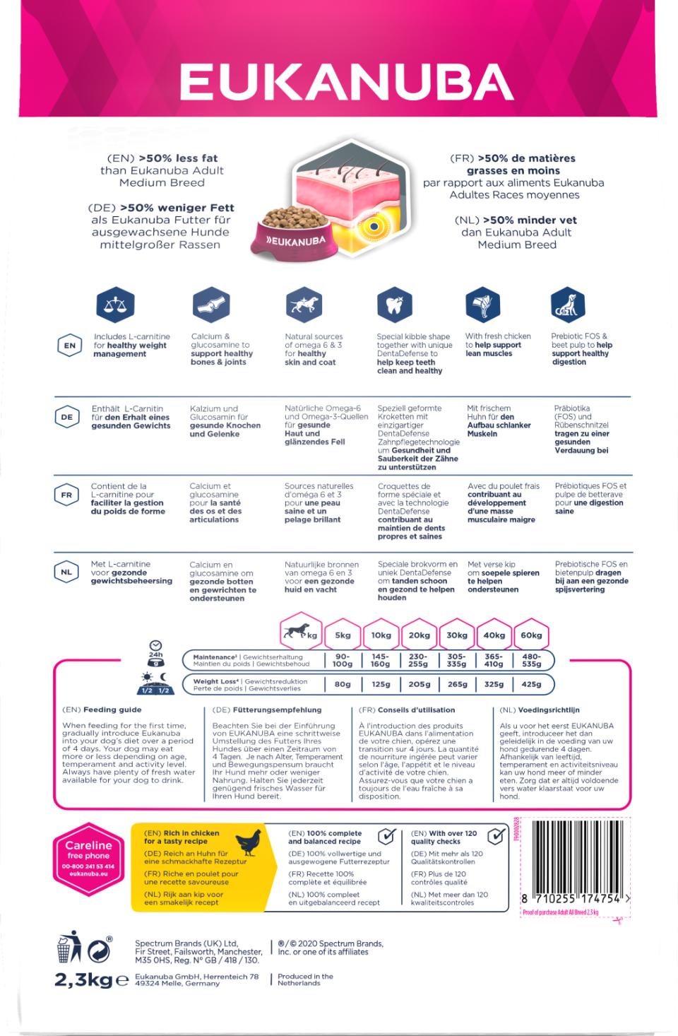EUKANUBA DailyCare Adult All Breeds Overweight, Sterilized