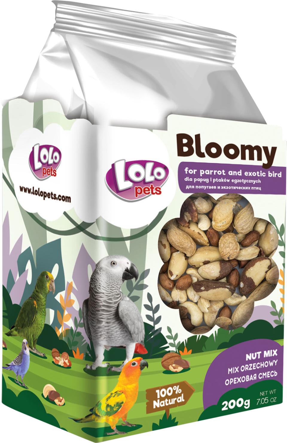 Bloomy Nut Mix til papegøjer og eksotiske fugle