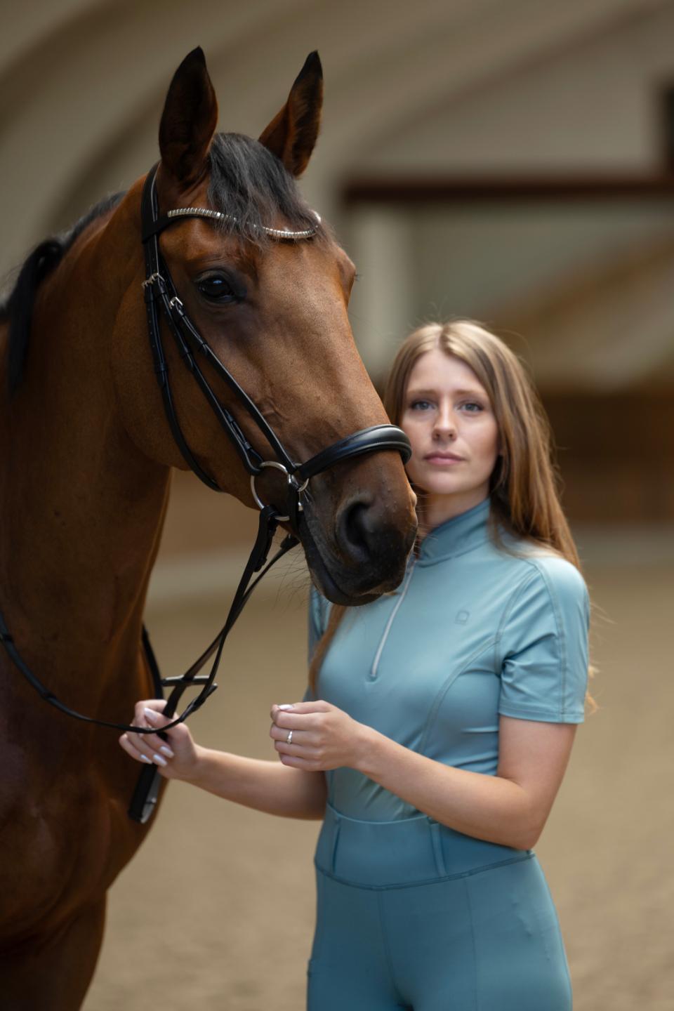 Equipage Awesome kurzärmelige Reitbluse mit Reißverschluss