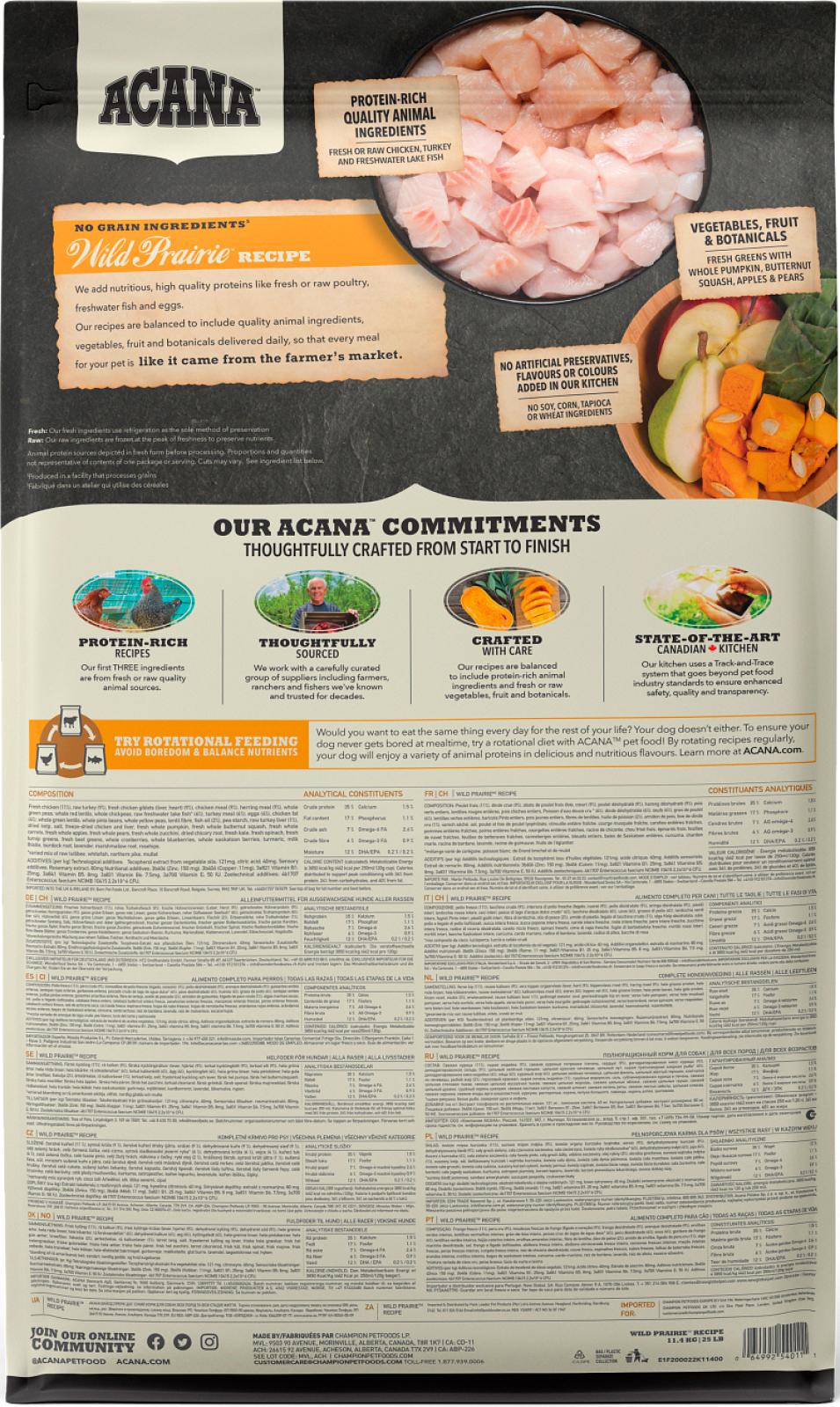 ACANA Highest Protein Dog Wild Prairie (kyckling, kalkon och fisk)