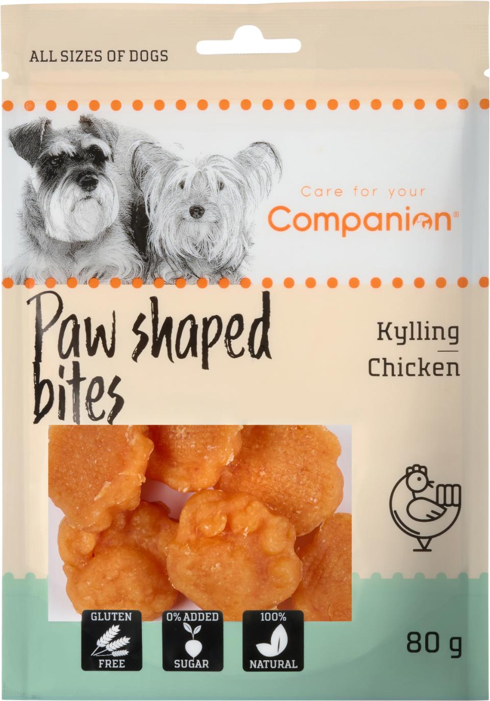 Companion Paw Shape Bites, kyckling
