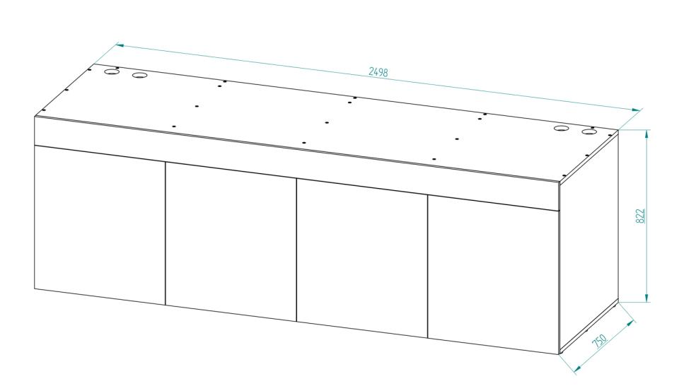 Akvastabil FUSION akvarie med møbel, 1250 liter
