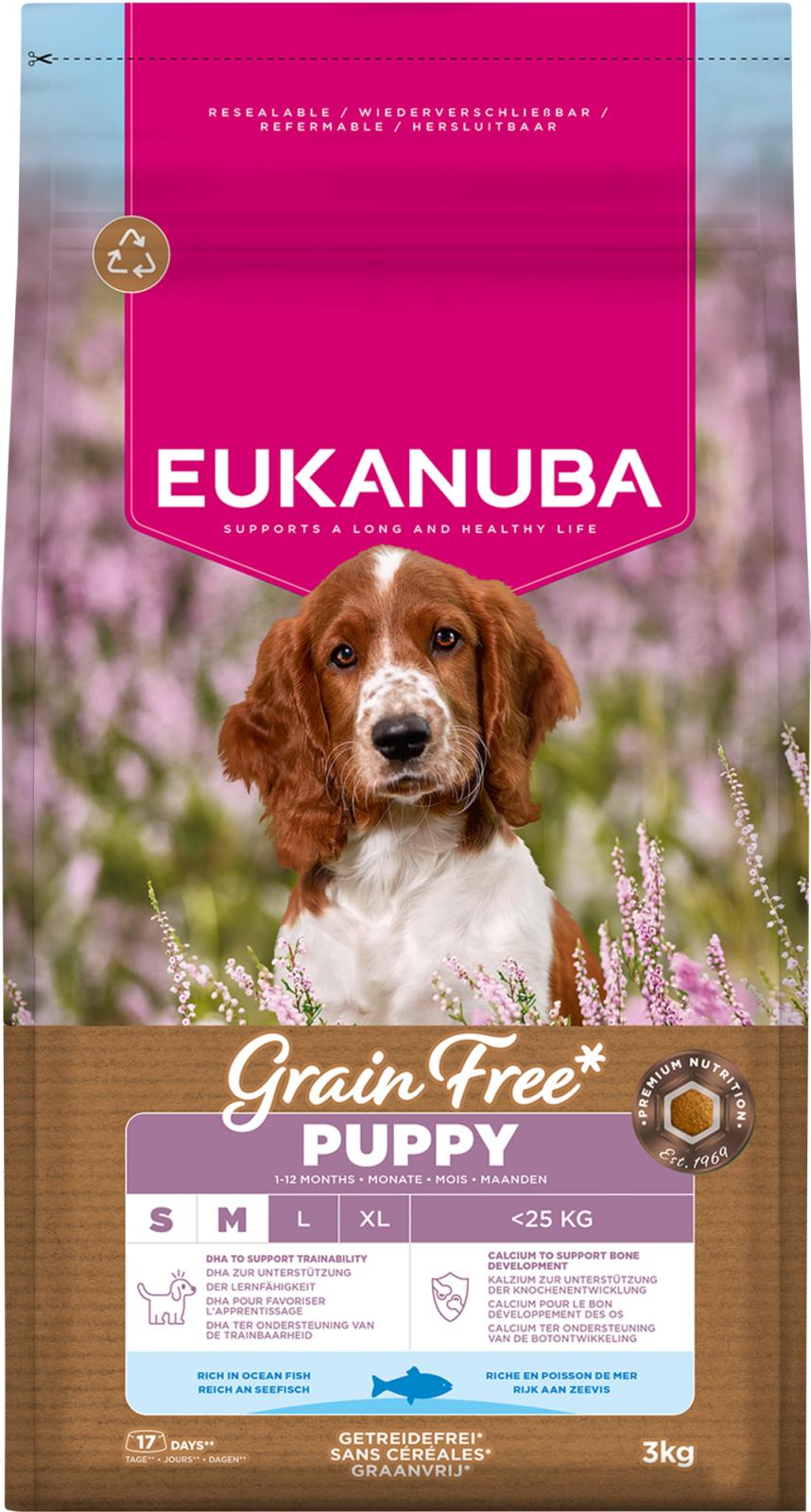 EUKANUBA Puppy & Junior Small/Medium Grainfree havfisk