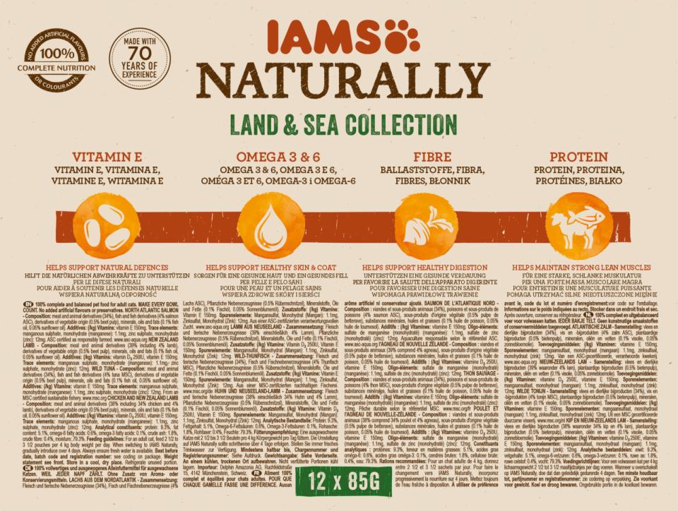 IAMS CAT Naturally Adult Land & Sea collection - menuboks