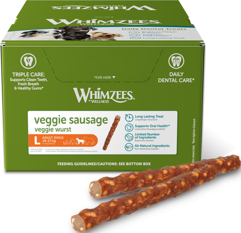 Whimzees Veggie Sausage L til store hunde