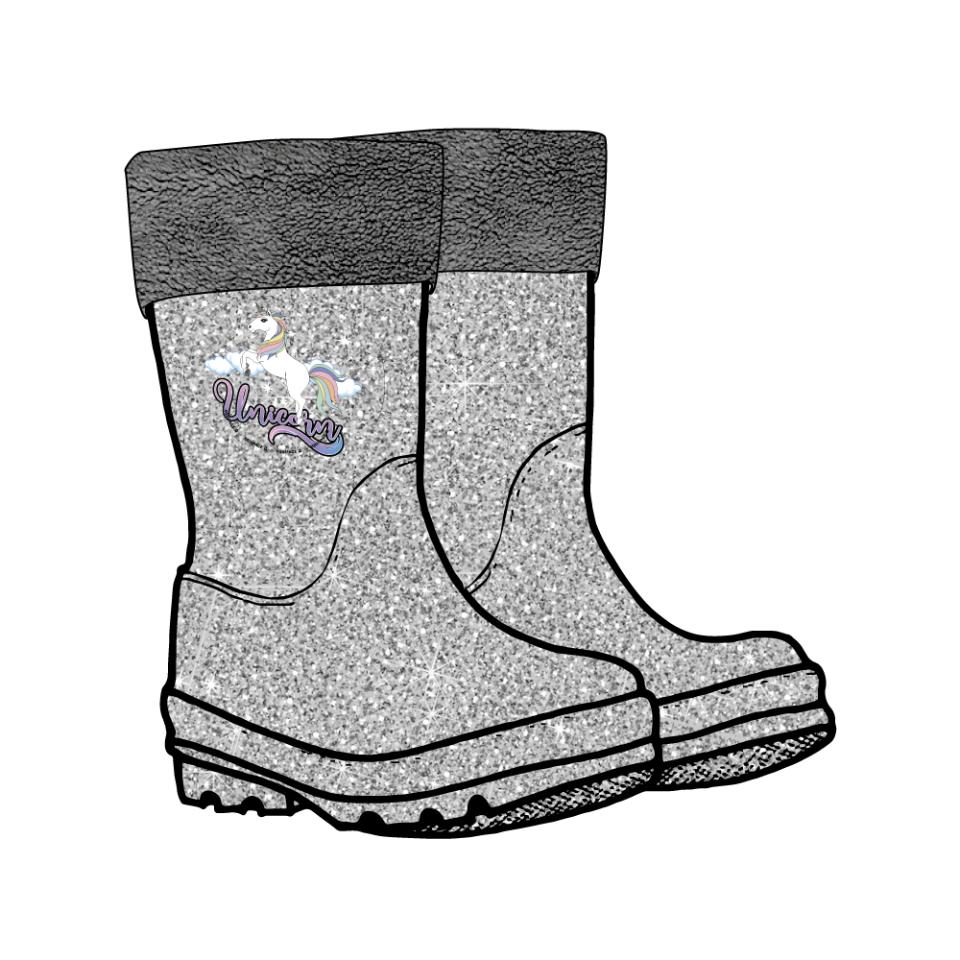 Equipage Light glitter gummistøvler til børn