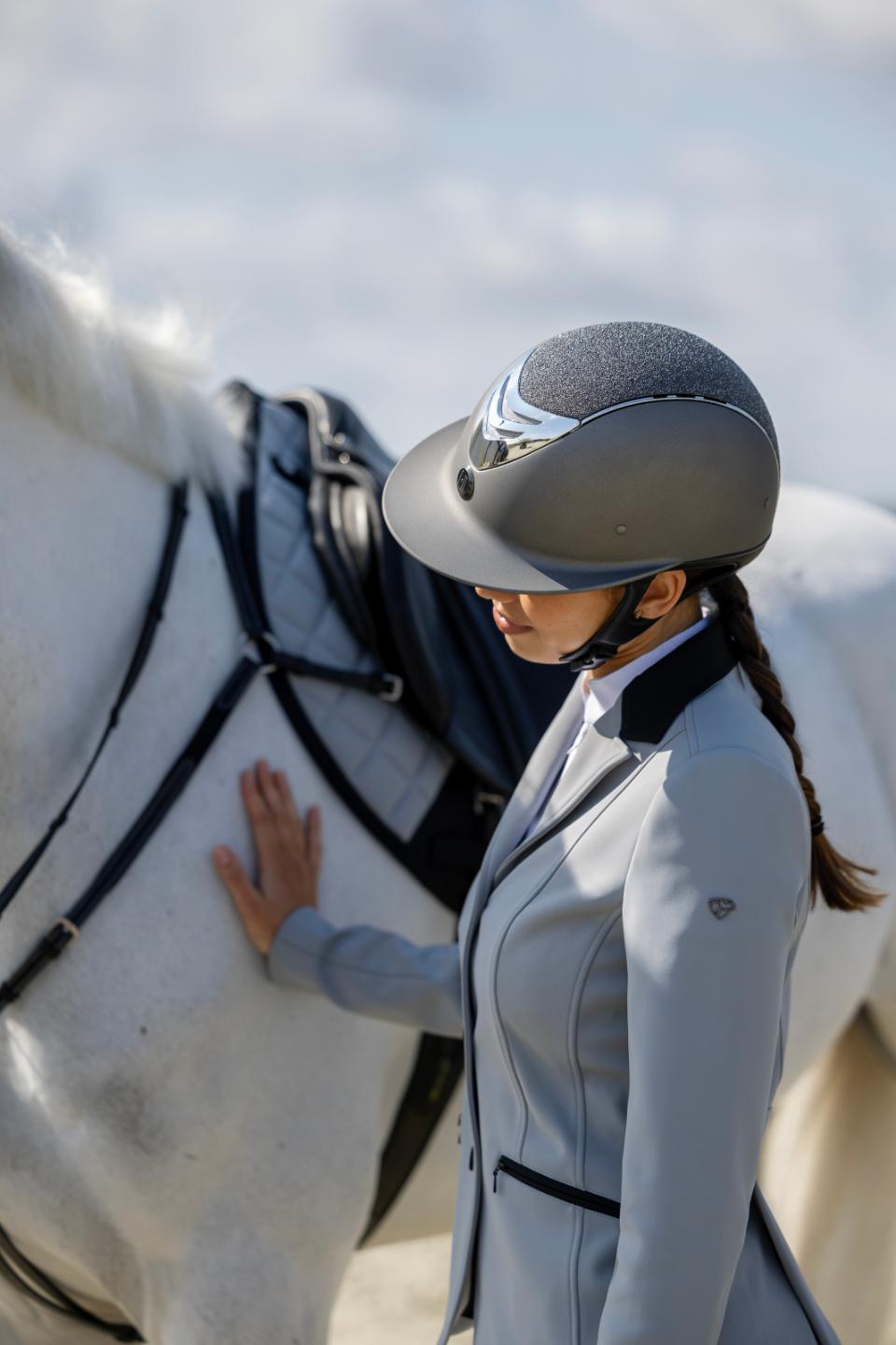 One K Avancé-ridhjälm - Glitter silver