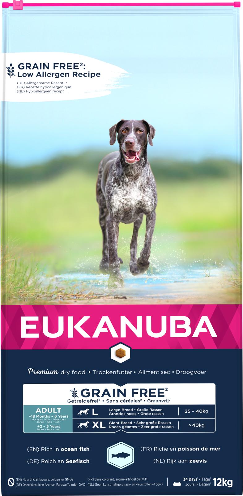 EUKANUBA Adult Large Breed Grainfree havfisk