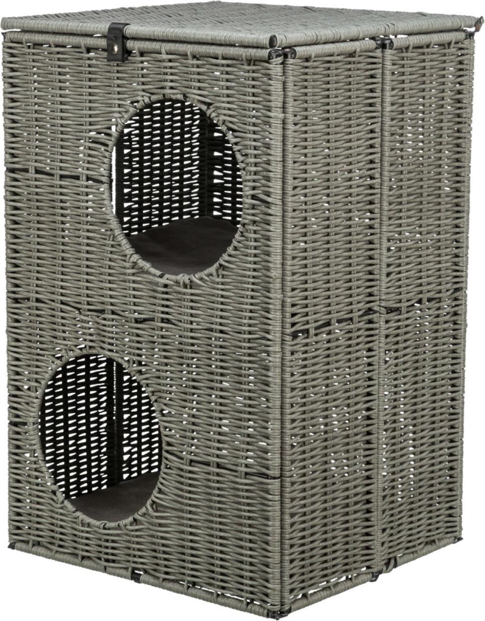 Trixie Amalia kattehule, 2 etager, polyrattan, firkantet