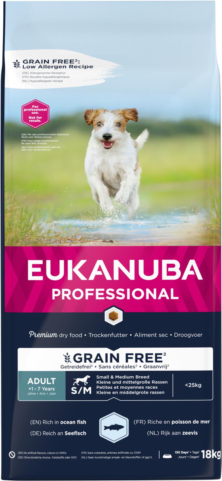 EUKANUBA Adult Small/Medium Grainfree havfisk