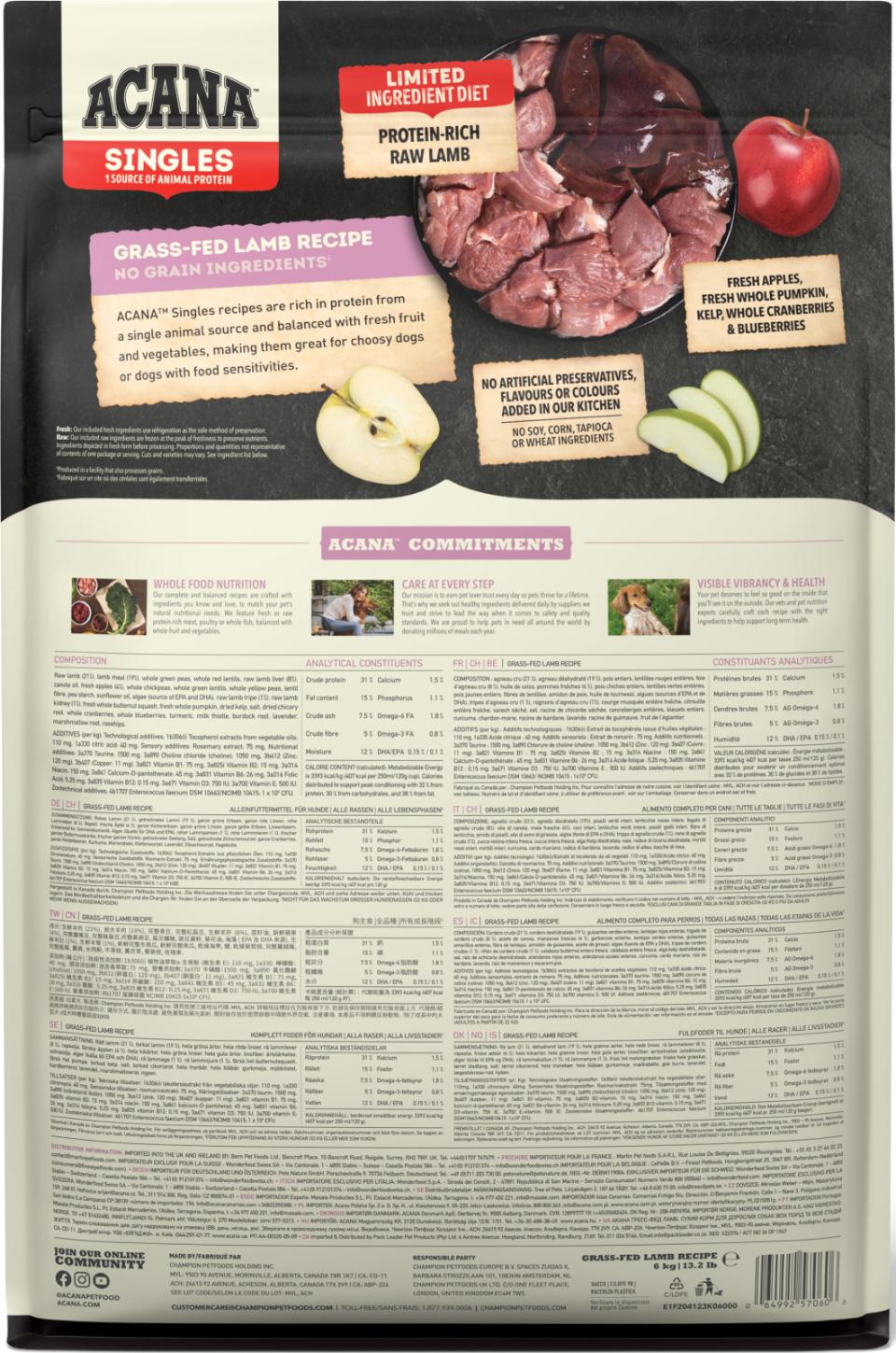 ACANA Singles Græsfodret lam
