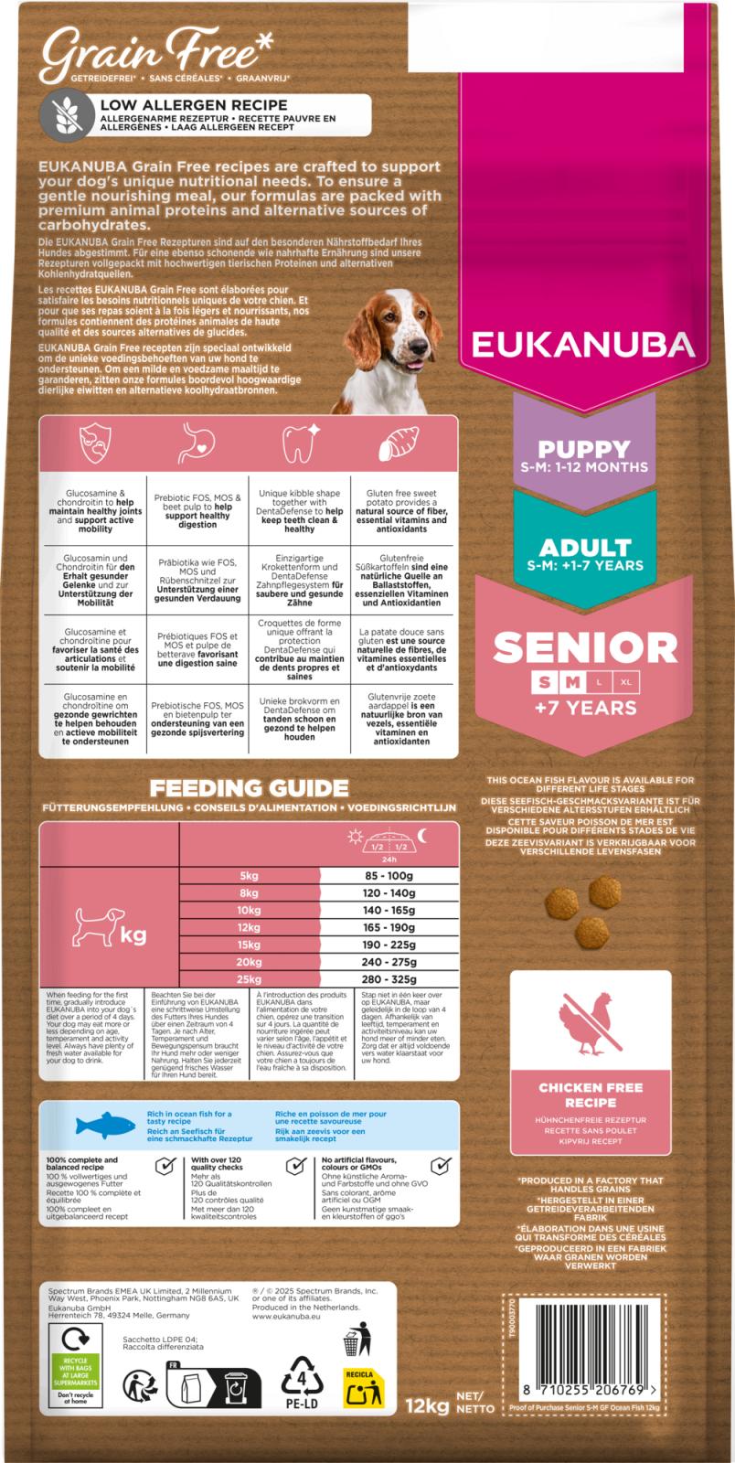 EUKANUBA Senior Small/Medium Grainfree havfisk