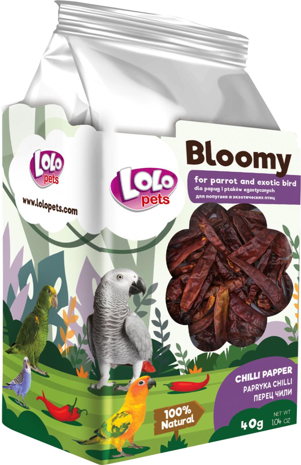 Bloomy Chili Pepper til papegøjer og eksotiske fugle